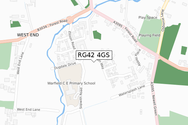 RG42 4GS map - large scale - OS Open Zoomstack (Ordnance Survey)