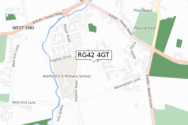 RG42 4GT map - large scale - OS Open Zoomstack (Ordnance Survey)