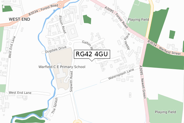 RG42 4GU map - large scale - OS Open Zoomstack (Ordnance Survey)