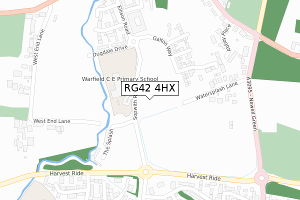 RG42 4HX map - large scale - OS Open Zoomstack (Ordnance Survey)