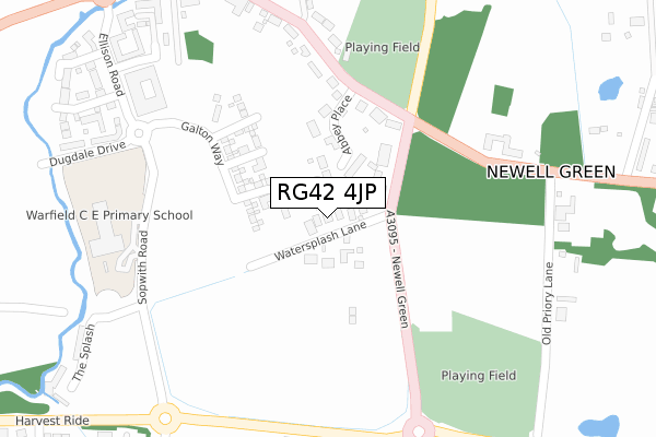 RG42 4JP map - large scale - OS Open Zoomstack (Ordnance Survey)