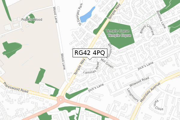 RG42 4PQ map - large scale - OS Open Zoomstack (Ordnance Survey)