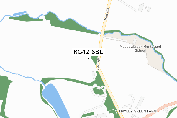 RG42 6BL map - large scale - OS Open Zoomstack (Ordnance Survey)