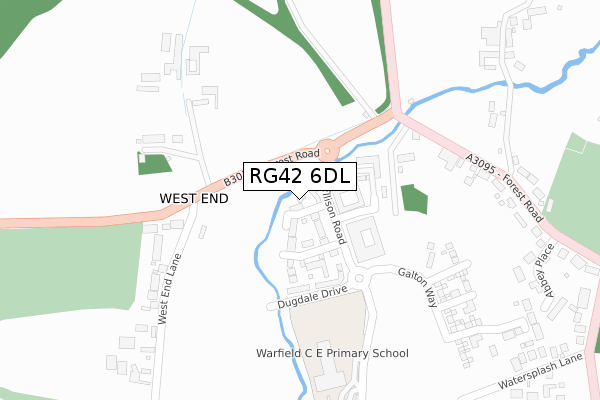 RG42 6DL map - large scale - OS Open Zoomstack (Ordnance Survey)