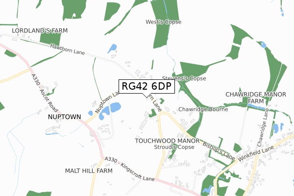 RG42 6DP map - small scale - OS Open Zoomstack (Ordnance Survey)