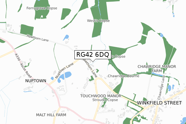 RG42 6DQ map - small scale - OS Open Zoomstack (Ordnance Survey)