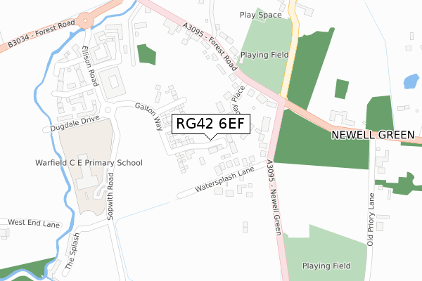 RG42 6EF map - large scale - OS Open Zoomstack (Ordnance Survey)