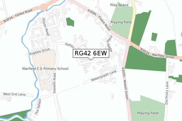 RG42 6EW map - large scale - OS Open Zoomstack (Ordnance Survey)