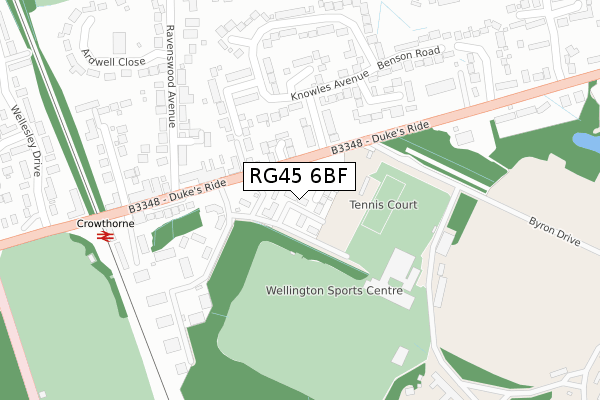 RG45 6BF map - large scale - OS Open Zoomstack (Ordnance Survey)