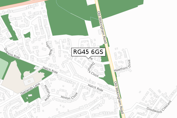 RG45 6GS map - large scale - OS Open Zoomstack (Ordnance Survey)