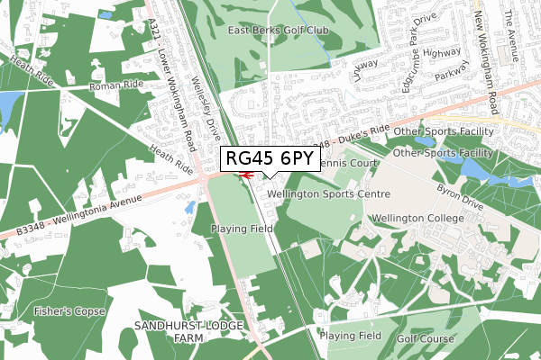 RG45 6PY map - small scale - OS Open Zoomstack (Ordnance Survey)