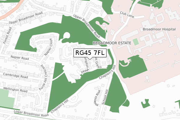 RG45 7FL map - large scale - OS Open Zoomstack (Ordnance Survey)