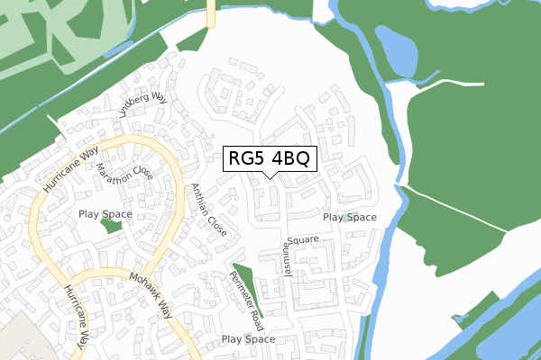 RG5 4BQ map - large scale - OS Open Zoomstack (Ordnance Survey)