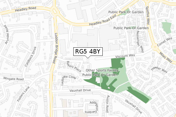 RG5 4BY map - large scale - OS Open Zoomstack (Ordnance Survey)