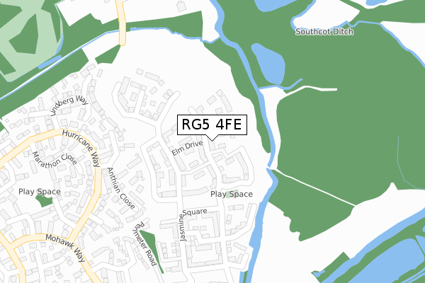 RG5 4FE map - large scale - OS Open Zoomstack (Ordnance Survey)