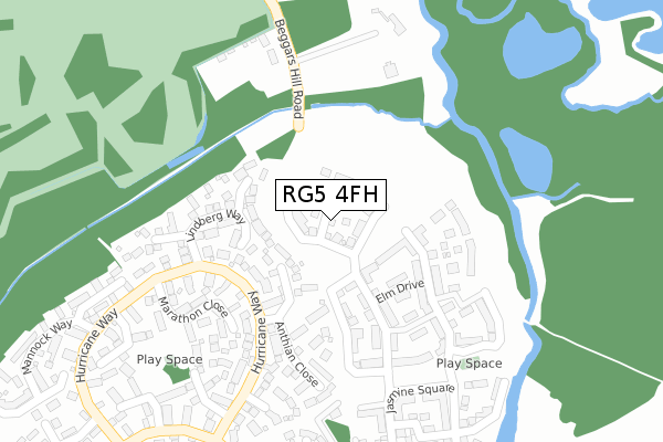 RG5 4FH map - large scale - OS Open Zoomstack (Ordnance Survey)