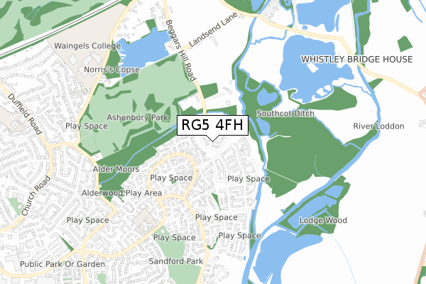 RG5 4FH map - small scale - OS Open Zoomstack (Ordnance Survey)