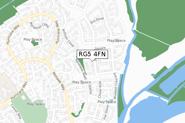 RG5 4FN map - large scale - OS Open Zoomstack (Ordnance Survey)