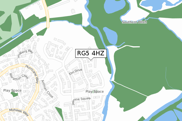 RG5 4HZ map - large scale - OS Open Zoomstack (Ordnance Survey)