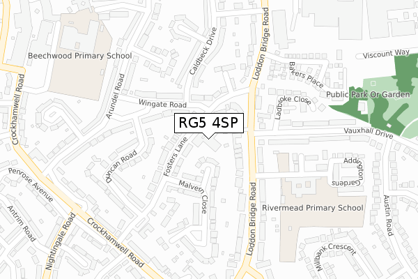 RG5 4SP map - large scale - OS Open Zoomstack (Ordnance Survey)