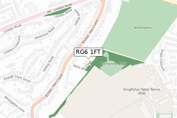 RG6 1FT map - large scale - OS Open Zoomstack (Ordnance Survey)