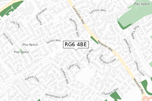 RG6 4BE map - large scale - OS Open Zoomstack (Ordnance Survey)