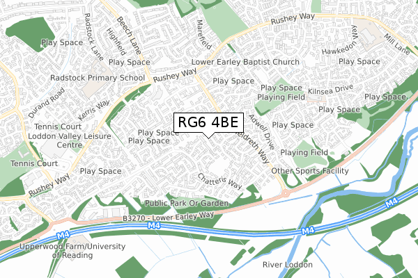 RG6 4BE map - small scale - OS Open Zoomstack (Ordnance Survey)