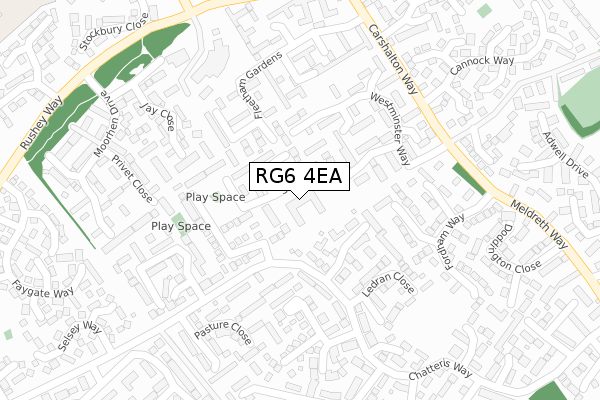 RG6 4EA map - large scale - OS Open Zoomstack (Ordnance Survey)