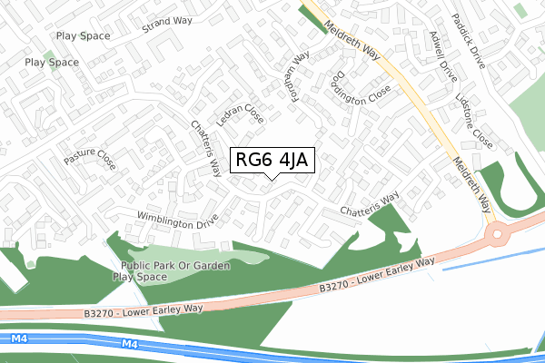 RG6 4JA map - large scale - OS Open Zoomstack (Ordnance Survey)