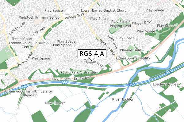 RG6 4JA map - small scale - OS Open Zoomstack (Ordnance Survey)