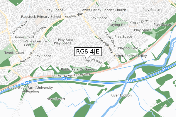 RG6 4JE map - small scale - OS Open Zoomstack (Ordnance Survey)