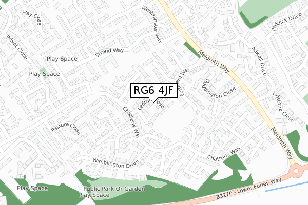 RG6 4JF map - large scale - OS Open Zoomstack (Ordnance Survey)