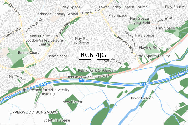 RG6 4JG map - small scale - OS Open Zoomstack (Ordnance Survey)