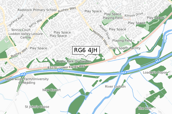 RG6 4JH map - small scale - OS Open Zoomstack (Ordnance Survey)