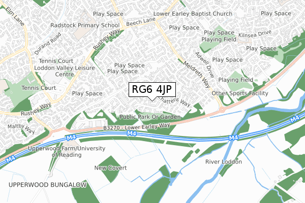 RG6 4JP map - small scale - OS Open Zoomstack (Ordnance Survey)