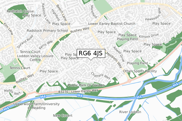 RG6 4JS map - small scale - OS Open Zoomstack (Ordnance Survey)