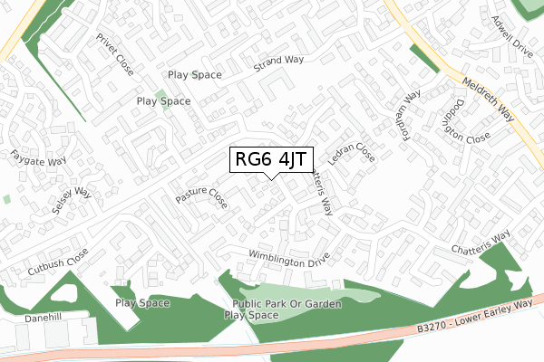 RG6 4JT map - large scale - OS Open Zoomstack (Ordnance Survey)