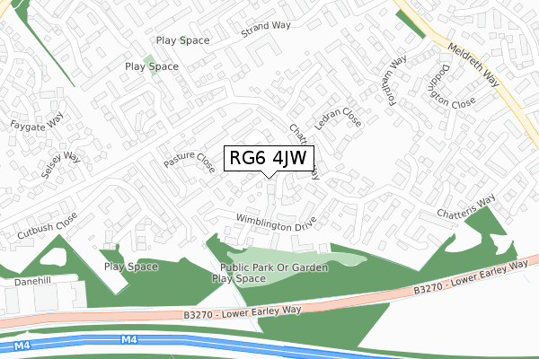 RG6 4JW map - large scale - OS Open Zoomstack (Ordnance Survey)