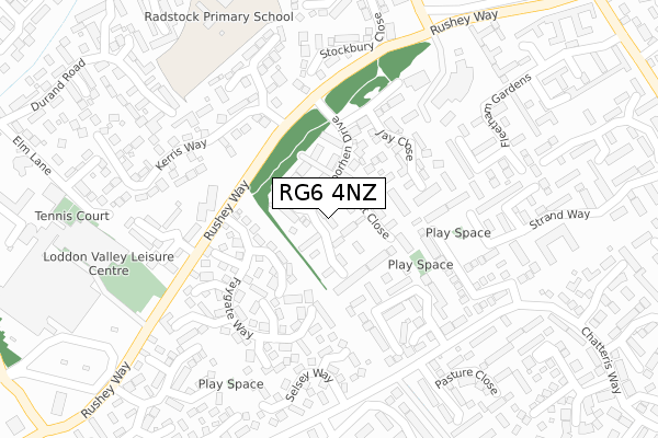 RG6 4NZ map - large scale - OS Open Zoomstack (Ordnance Survey)