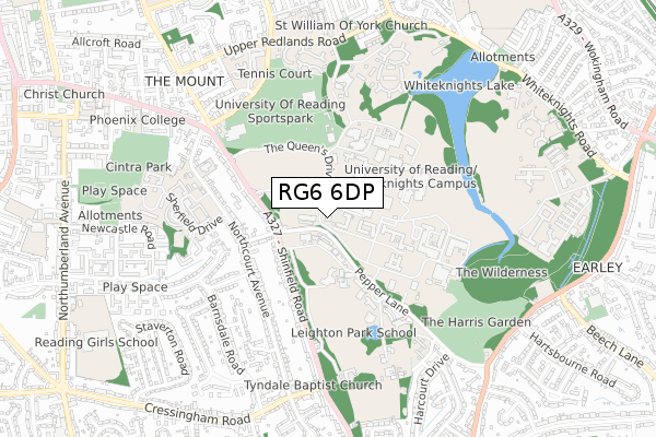 RG6 6DP map - small scale - OS Open Zoomstack (Ordnance Survey)