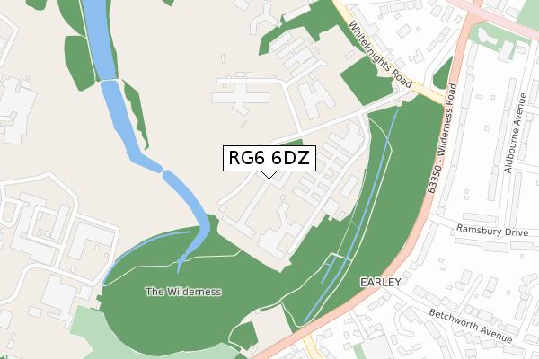 RG6 6DZ map - large scale - OS Open Zoomstack (Ordnance Survey)