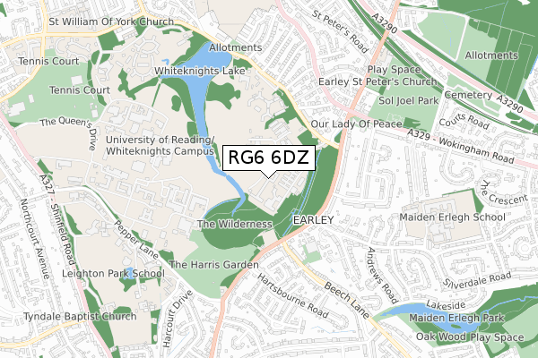 RG6 6DZ map - small scale - OS Open Zoomstack (Ordnance Survey)