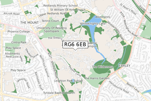 RG6 6EB map - small scale - OS Open Zoomstack (Ordnance Survey)