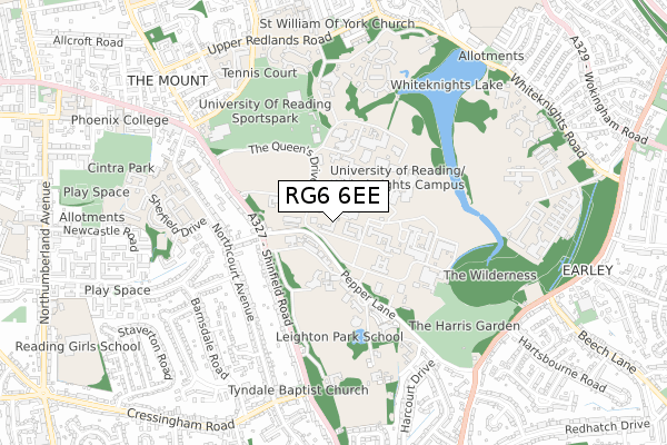 RG6 6EE map - small scale - OS Open Zoomstack (Ordnance Survey)