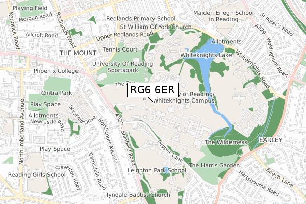 RG6 6ER map - small scale - OS Open Zoomstack (Ordnance Survey)