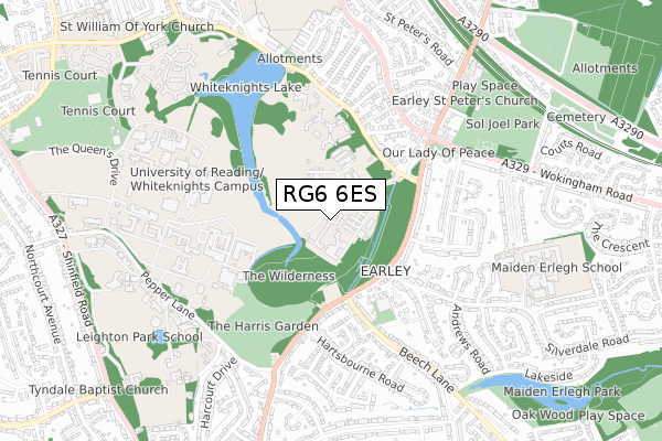 RG6 6ES map - small scale - OS Open Zoomstack (Ordnance Survey)