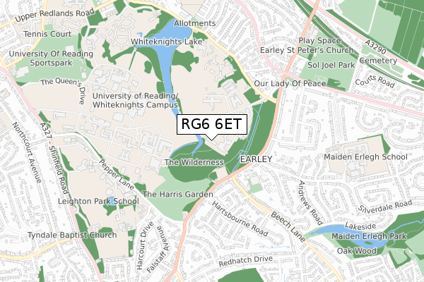 RG6 6ET map - small scale - OS Open Zoomstack (Ordnance Survey)