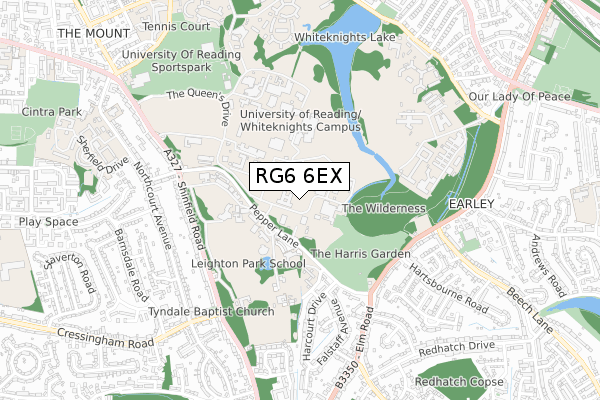 RG6 6EX map - small scale - OS Open Zoomstack (Ordnance Survey)