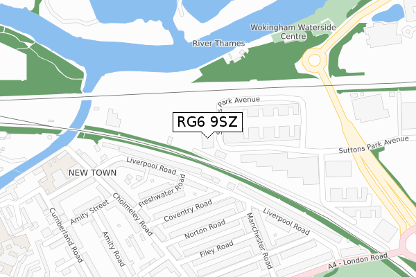 RG6 9SZ map - large scale - OS Open Zoomstack (Ordnance Survey)