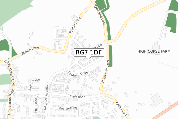 RG7 1DF map - large scale - OS Open Zoomstack (Ordnance Survey)